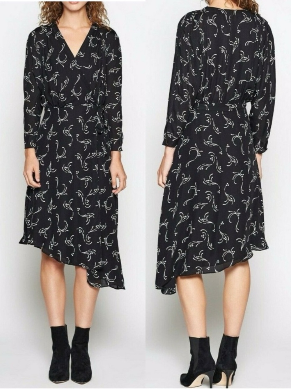 JOIE Acantha Asymmetrical Wrap Silk Dress